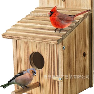 Caja de Madera para Nido de Pájaros 15x15x21.8cm Acabado Natural para Montar en Árbol para Aves Silvestres - Product Image 5