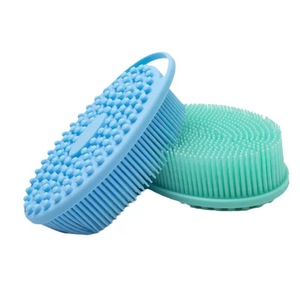 New Arrival Soft Easy to Clean Eco Friendly Exfoliating Silicone Brush With Hanger Body Cleanser <b>Shower</b> Scrubber - Product Image 3