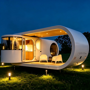 Maison mobile personnalisée, design moderne respirant, structure circulaire en acier, pour <span class=keywords><strong>chambre</strong></span>, bureau <span class=keywords><strong>à</strong></span> domicile, hôtel, garantie 1 an - Product Image 2