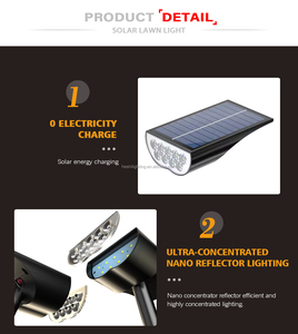 3 modos de iluminación Luz de Tierra <span class=keywords><strong>solar</strong></span> para exteriores Sensor integrado Luz de punto <span class=keywords><strong>solar</strong></span> para jardín Césped - Product Image 5