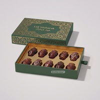 Boîte à tiroir coulissant de luxe avec logo personnalisé, biodégradable, dorure à chaud, pour confiseries arabes, coffret cadeau Ramadan avec insert en EVA