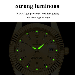 Montre de luxe pour homme Poedagar 910, quartz, diamants, sport, étanche 3BAR, calendrier lumineux, acier inoxydable, vente en gros en usine - Product Image 4