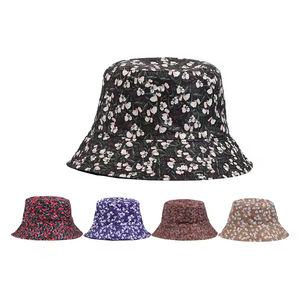 Chapeau Bob Personnalisé Imprimé pour Femme, Chapeau de Pêcheur Floral en Polyester Réversible, Chapeau de Soleil OEM/ODM, Faible MOQ, Direct Usine - Product Image 2