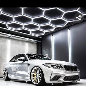 Araba yıkama dükkanı için HanYin petek garaj ışıkları oto güzellik kuaför ev altıgen Led ışık - Product Image 6