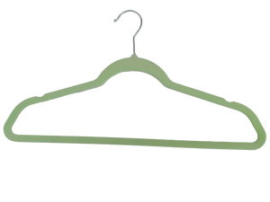 Green Velvet Clothes Hanger Flocked Garment <b>Hook</b> Non Slip Suit <b>Coat</b> Pants Hanger for Wardrobe Travel - Product Image 3