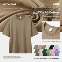 Camiseta Gráfica OEM de Algodón Premium Lavado de Alto Gramaje con Hombro Caído y Cuello Redondo para Hombre, Uso Casual