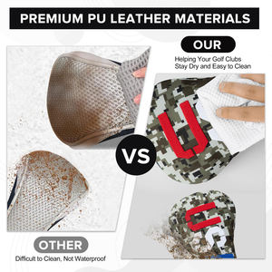 Custom Logo PU Leather Golf <b>Headcover</b> for <b>Driver</b> and Golf Fairway Wood Head Cover with Elastic Band - Product Image 6