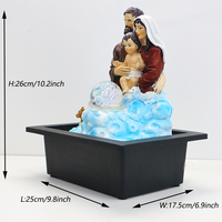 Zen Home Decor Statue de naissance de jésus Fontaine d'eau de table religieuse