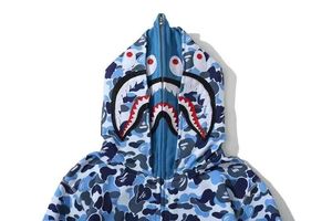 Felpa con Cappuccio e Zip per Coppia Ape Camouflage Ricamata, Versione High-End con Doppio/Singolo Cappuccio, Giacca Felpa Uomo Shark - Product Image 6