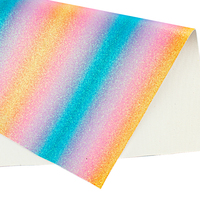30*136cm Fine Shiny Glitter Gradient Printed Faux Leather Sheets Roll for Hair Bows Garments Handbags Keys Sofas