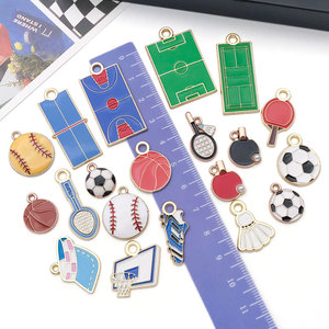 Accesorios de Joyería con Diseño Deportivo, Colgante de Fútbol, Bádminton, <span class=keywords><strong>Tenis</strong></span> de Mesa, Cadena para Teléfono Móvil, Llavero - Product Image 3