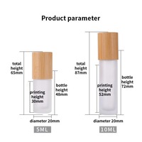 Botol Roller Kaca Amber Frosted Transparan Ramah Lingkungan 5ml 10ml dengan Tutup Bambu dan Penutup Tetes untuk Minyak Esensial