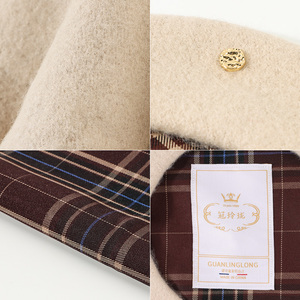 Лидер продаж: оптовая продажа шерстяных беретов <span class=keywords><strong>2026</strong></span> года с вышивкой на заказ, вязаные, коричневые и черные, для женщин и мужчин - Product Image 6