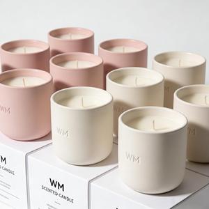 Bougie parfumée MW, pot en céramique, cire de soja, aromathérapie, style minimaliste, parfum floral, décoration d'intérieur - Product Image 3