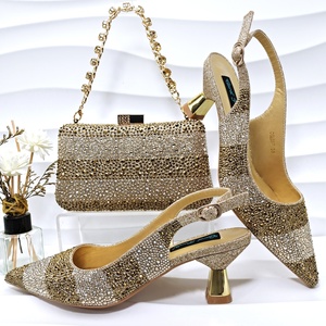 Set di <span class=keywords><strong>Scarpe</strong></span> e Borse da Donna Italiane in Oro Rosa per Feste, Placcatura in Nichel, Cinturini per <span class=keywords><strong>Scarpe</strong></span> e Borse <span class=keywords><strong>con</strong></span> <span class=keywords><strong>Fibbia</strong></span>, Set di <span class=keywords><strong>Scarpe</strong></span> e Borse <span class=keywords><strong>con</strong></span> Cerniera - Product Image 2