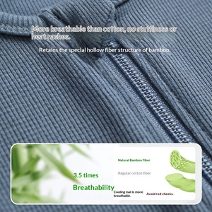 Pigiama in cotone a maniche lunghe con doppia zip per neonati, traspirante, a costine, per uso quotidiano a casa - Product Image 3