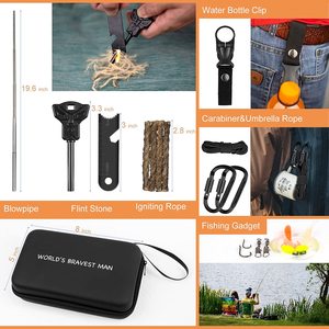 Venta al por mayor 34 en 1 Kit de supervivencia <span class=keywords><strong>para</strong></span> acampar Buena calidad Metal Emergency SOS Kit de supervivencia <span class=keywords><strong>para</strong></span> acampar <span class=keywords><strong>para</strong></span> <span class=keywords><strong>viajar</strong></span> Senderismo Cool Gadgets - Product Image 4
