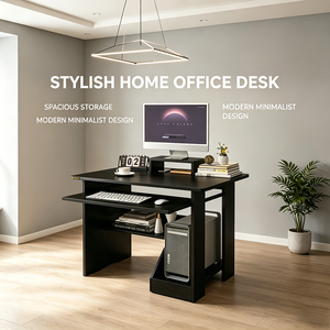 Escritorio de Computadora Extensible Moderno de Madera Sólida con Cajones, Duradero y Ecológico para Oficina en Casa Pequeña y Uso Estudiantil - Product Image 2