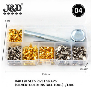 Bộ Dụng Cụ Lắp Đặt Đinh Tán Đồng Kim Loại 6Mm 8Mm Áo Khoác Nút Quần Áo Trẻ Em Snaps <span class=keywords><strong>Kit</strong></span> Bốn Màu - Product Image 5