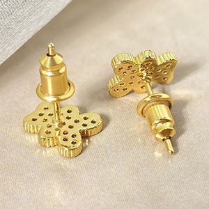 Wholesale Bulk In Stock <b>Cute</b> Design 18K Gold Plated Teddy <b>Bear</b> Stud Earrings for Women - Product Image 6