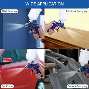 Professionnel H827 acier Air peinture pistolet HVLP 1.4mm buse usine directe bricolage alimentation par gravité aérographe outil pneumatique pour apprêt - Product Image 6