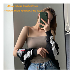 Womens <strong>Tops</strong> Ribbed <strong>Racer</strong> Back <strong>tank</strong> Knitted Sling Bra Vest Straight Shoulder Straps Padded Workout <strong>tank</strong> <strong>Tops</strong> for Women Athletics - Product Image 3