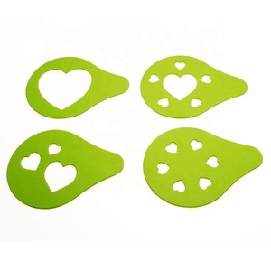 ชุดลายฉลุพลาสติกสำหรับกาแฟ4ชิ้นรูปทรงหัวใจยอดนิยม UJ-KT450 - Product Image 1