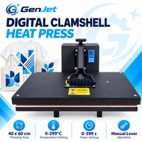 Mesin Press Panas Manual Tipe Clamshell dengan Plat 40x60cm dan Kontrol Waktu Suhu Digital untuk Grafis Kaos dan Pakaian