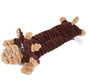 Nouveau design de jouets pour chiens de compagnie jouet sonore en peluche Squeaker ChewToy Animal velours côtelé cochon vache chien - Product Image 4