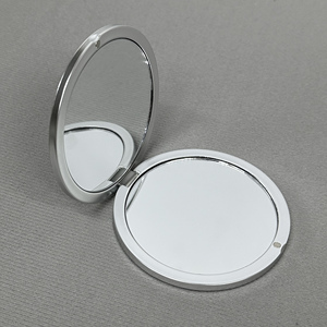 Espejo compacto de doble cara plateado mate Espejo de bolsillo plegable magnético de alta calidad Espejo de marca de belleza de lujo - Product Image 2