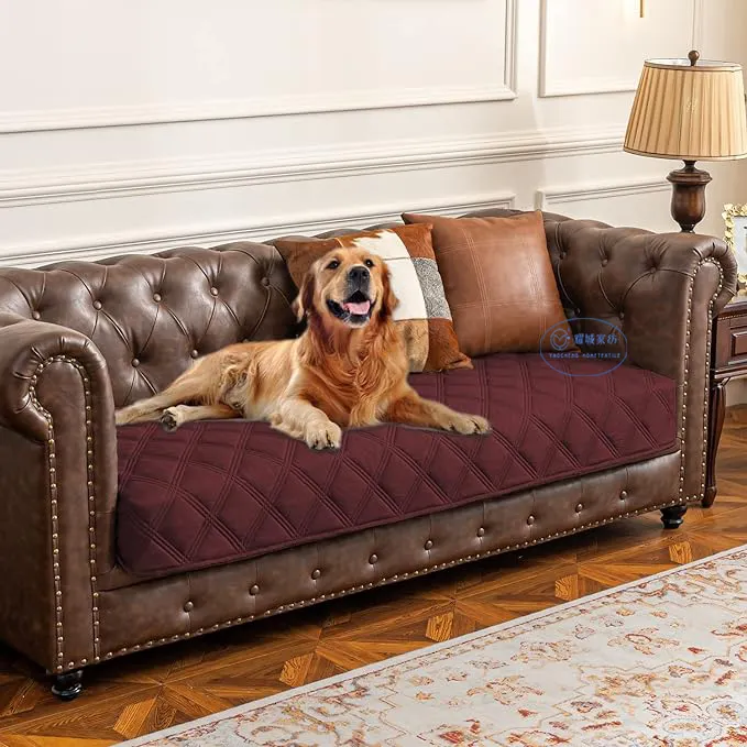 Yumuşak dayanıklı Pet yatak örtüsü kanepe mobilya kapitone köpek yatağı kapak