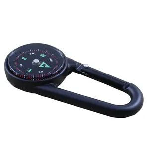 Multi-functional Mini 2in1 Compass Key Ring Snap Hook Key Chain Outdoor Camping Hiking Tool Hiking Goods