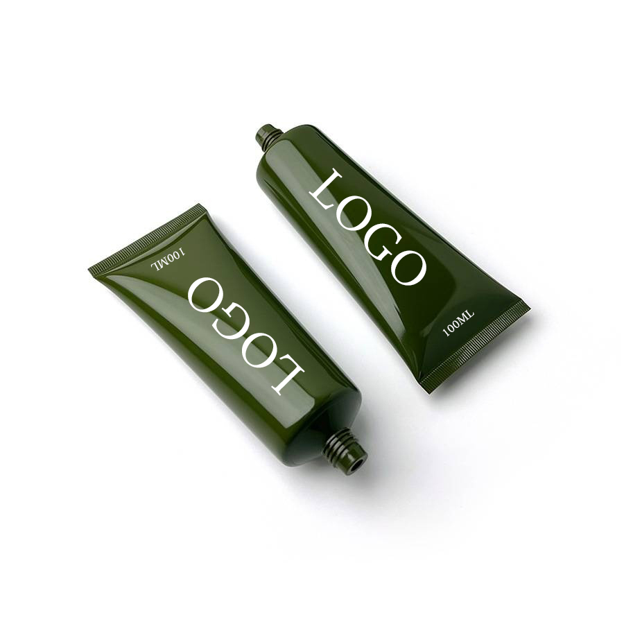 Customized logo 100ml Green Plastic Tube Packaging for Facial Cleanser Bb Cream Body Cream and Hand Cream Tubes