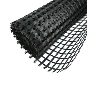 Warp Knitted Technology High Quality Fiberglass geogrid High Tenslie Strength Biaxial Welding Steel Plastic Composite Geogrid