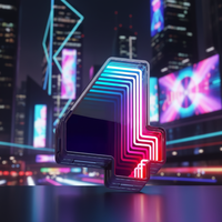 Letrero de Números LED 3D Personalizado con Luz de Neón RGB Degradado, Estilo Cyberpunk para Bar, Sala de Juegos, Fiestas y Decoración del Hogar