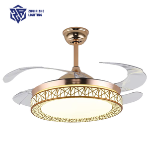 Modern <strong>Gold</strong> <strong>Bird</strong> <strong>Nest</strong> LED Ceiling Fan Light Remote Control Fashionable Dining Living Room Chandelier Plastic Factory Wholesale - Product Image 1
