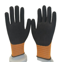 Usine en gros 15G Orange/noir Nylon et Spandex doublure NBR Sandy Palm Coating gants pour industriel
