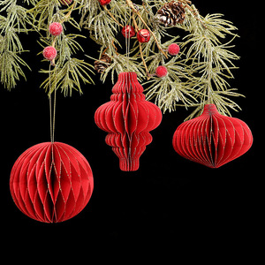 Sáng Tạo Gấp Cây Giáng Sinh Tổ Ong Bóng Mặt Dây Chuyền Năm Mới Của Đảng Trang Trí Với Bông Tuyết Thiên Thần Ins Mặt Dây Chuyền - Product Image 6