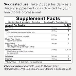 Cápsulas OEM NAD <span class=keywords><strong>Plus</strong></span> 1500mg, Mezcla de Niacina y Resveratrol, Suplemento Dietético Probado en Laboratorio, RiaGev-<span class=keywords><strong>WS</strong></span>, Vitamina B3, D-Ribosa, 60 Unidades - Product Image 6