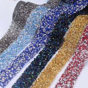 Băng Dính Đính Đá Kim Cương Giả Nhựa Lấp Lánh 3Cm Dải Ruy Băng Pha Lê Dải Cố Định Nóng Cho Váy Cưới Đính Quần Áo - Product Image 1