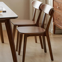 Chaise de salle à manger Louis en bois massif de style japonais avec dossier Utilisation simple pour la maison et le bureau Tabouret de réunion et d'habillage