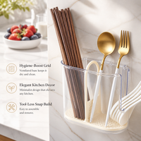 Support de rangement mural en plastique pour vaisselle de cuisine, boîte à baguettes, conteneur de drainage portable pour la maison