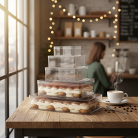 Grand Récipient Transparent en PS PET pour Tiramisu et Gâteaux Mousse, Idéal pour le Stockage Alimentaire et la Présentation de Tiramisu – Vente en Gros