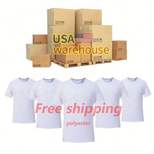 Chemises pour Sublimation Impression Logo Personnalisé US Entrepôt Unisexe T-shirts Coton Sensation Blanc 100 Polyester Chemises Sublimation - Product Image 1