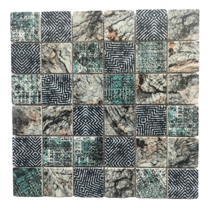 Adesivi per Piastrelle a Mosaico Stampati a Getto d'Inchiostro 6mm, Parquet Minimalista Quadrato in Marmo per Bagno <span class=keywords><strong>e</strong></span> Cucina, Rivestimento per Pavimenti <span class=keywords><strong>e</strong></span> Pareti - Product Image 1