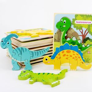 Juguetes Educativos Ecológicos de Alta Calidad para el Desarrollo Cognitivo, Rompecabezas de Madera de Dinosaurios 3D para Niños Pequeños de 1 a 3 Años - Product Image 2