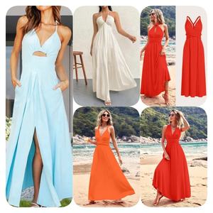 Robe de <span class=keywords><strong>soir</strong></span>ée longue en satin français haut de gamme, col en V, silhouette trapèze, dos nu, antistatique, respirante, tailles XS-3XL disponibles - Product Image 2