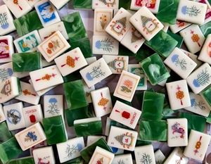Hot Sale Green Celebration Engraved Acrylic American Mahjong Tiles Set Mat Rack Mahj Table Chess Game Gift Casino <b>Entertainment</b> - Product Image 2