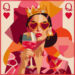 Pop Art Queen Of Hearts Mahjong Mat Alas Meja Anti Selip Profesional Alas Meja Permainan Papan Wanita Bergaya Alas Meja Pengurang Kebisingan 1 Buah - Product Image 1