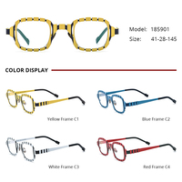 Gafas Borregls con Montura de Titanio Colorida para Hombre, Diseño Cuadrado de Marca 2025, Lentes Ópticas de Alta Calidad para Mujer, Modelo 185901